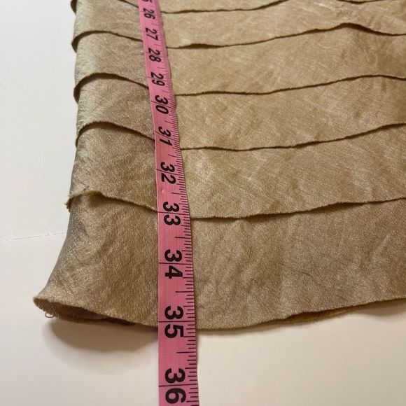 London Times Petites Tier Cap Shimmery Gold Cocktail Sheath Dress Size 6P - Picture 10 of 12